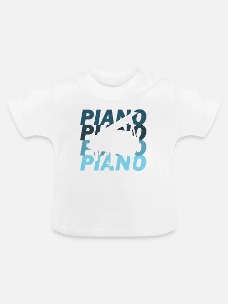 Klavier - Baby Bio-T-Shirt mit Rundhals - Weiß