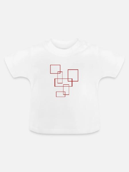 Rechtecke - Baby Bio-T-Shirt mit Rundhals - Weiß