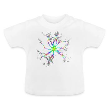Foudre orage psychédélique psy goa transe - T-shirt bio col rond Bébé - blanc - Devant