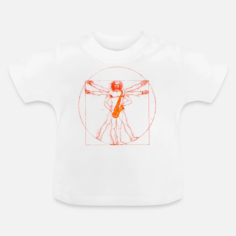 Da Vinci saxophone - T-shirt bio col rond Bébé - blanc
