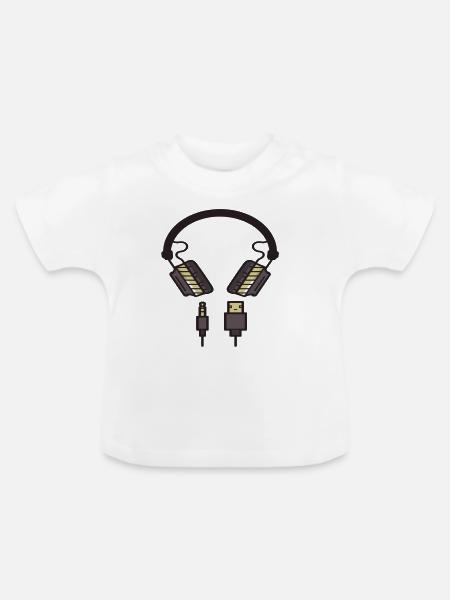 Love Music - Baby Bio-T-Shirt mit Rundhals - Weiß