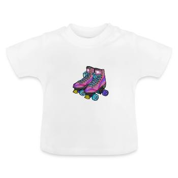 Patins à roulettes Patins à roulettes des années 80 - T-shirt bio col rond Bébé - blanc - Devant