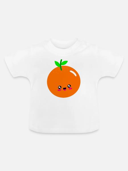 orange - Baby Bio-T-Shirt mit Rundhals - Weiß