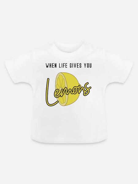 Zitronen - Baby Bio-T-Shirt mit Rundhals - Weiß