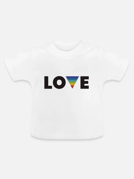 Regenbogen Liebe - Baby Bio-T-Shirt mit Rundhals - Weiß
