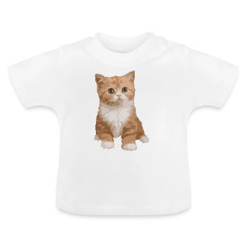 Katze - Katze - Baby Bio-T-Shirt mit Rundhals - Weiß - Vorne