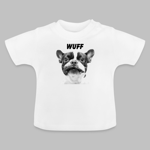 Wuff - Hundeblick - Hundemotiv Hundekopf - Baby Bio-T-Shirt mit Rundhals