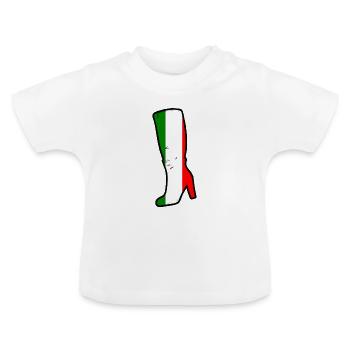 Italie Italie Italie Bottes - T-shirt bio col rond Bébé - blanc - Devant