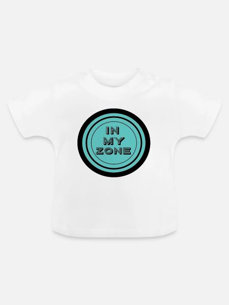 In meiner Zone Türkis - Baby Bio-T-Shirt mit Rundhals - Weiß