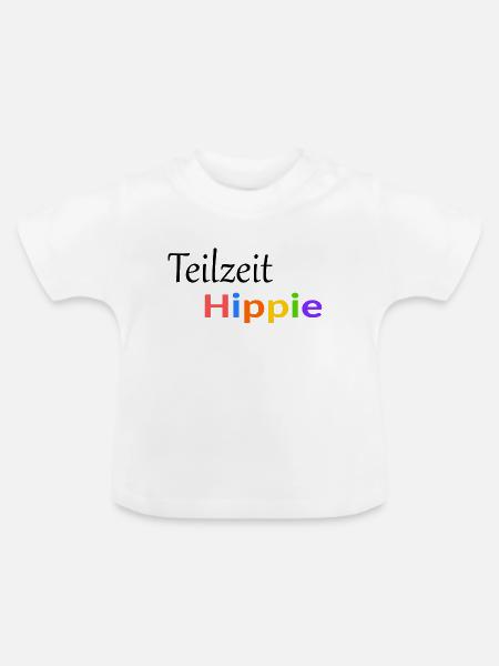 Teilzeit Hippie - Baby Bio-T-Shirt mit Rundhals - Weiß