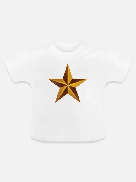 Stern - Baby Bio-T-Shirt mit Rundhals - Weiß