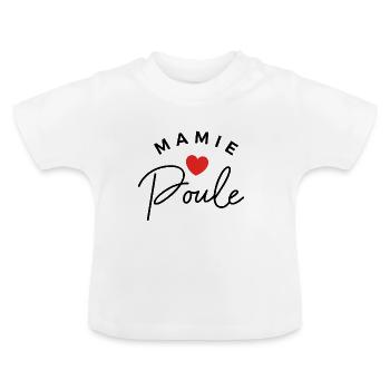 cadeau pour les super Mamies poules - T-shirt bio col rond Bébé - blanc - Devant