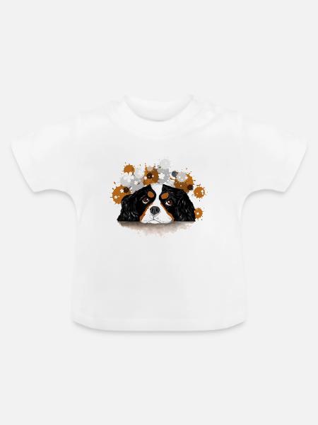 Spaniel - Baby Bio-T-Shirt mit Rundhals - Weiß