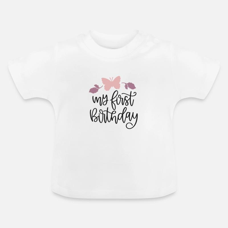 Mon premier anniversaire - T-shirt bio col rond Bébé - blanc