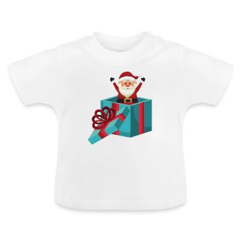 Santa surprise! - Christmas - Baby Organic T-Shirt with Round Neck - white - Front