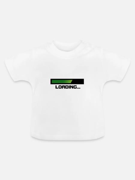 Grüner Loading Balken - Baby Bio-T-Shirt mit Rundhals - Weiß