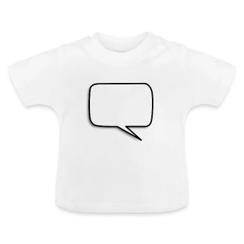 Speech Bubble Shape White - Baby Organic T-Shirt with Round Neck - white - Front
