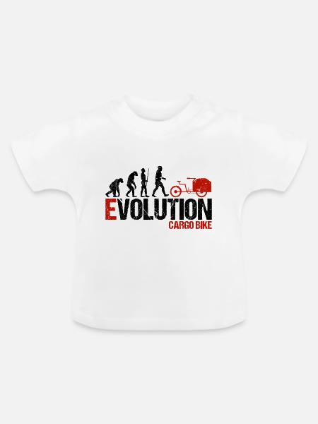 Lastenrad Lastenfahrrad Evolution - Baby Bio-T-Shirt mit Rundhals - Weiß