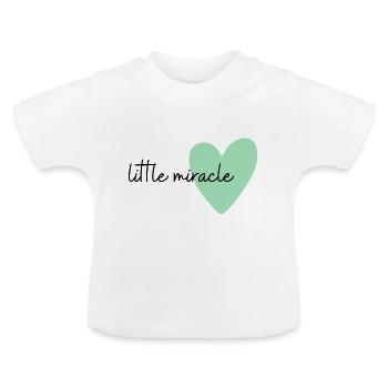 Petit miracle | Chemise Bébé - T-shirt bio col rond Bébé - blanc - Devant