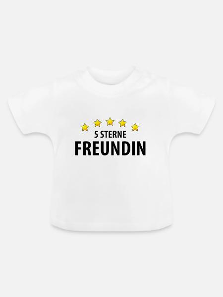 5 Sterne Freundin - Baby Bio-T-Shirt mit Rundhals - Weiß