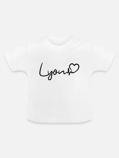 Lyon Herzschlag - Baby Bio-T-Shirt mit Rundhals - Weiß