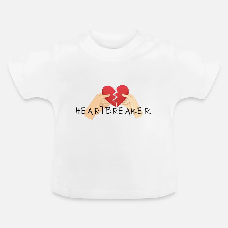Briseur de cœur - T-shirt bio col rond Bébé - blanc