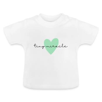 Tiny Miracle | Little Miracle | Baby Shirt - Baby Organic T-Shirt with Round Neck - white - Front
