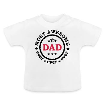 le meilleur papa du monde - super père - T-shirt bio col rond Bébé - blanc - Devant
