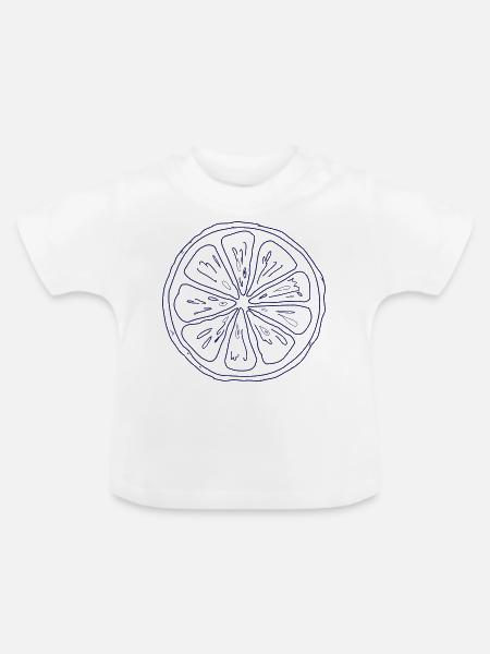 Zitrone - Baby Bio-T-Shirt mit Rundhals - Weiß