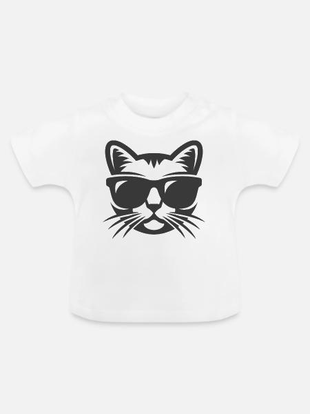 Cool Cat - Baby Bio-T-Shirt mit Rundhals - Weiß