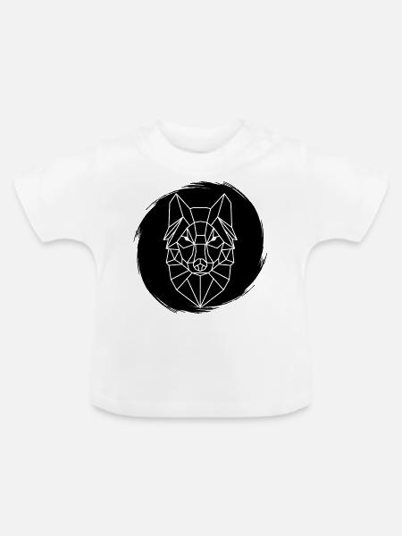 Wolf Grunge - Baby Bio-T-Shirt mit Rundhals - Weiß