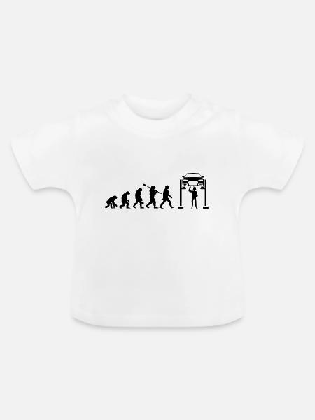 Mechanische Evolution - Baby Bio-T-Shirt mit Rundhals - Weiß