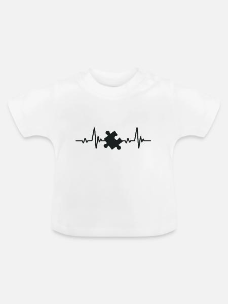 Puzzle | Herzschlag - Baby Bio-T-Shirt mit Rundhals - Weiß