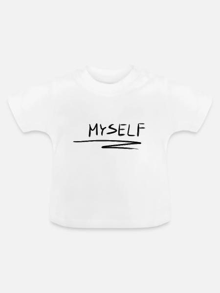 ich mich selbstliebe linie - Baby Bio-T-Shirt mit Rundhals - Weiß