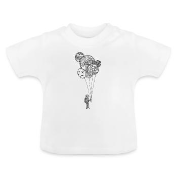 Astronaut Ballon Cartoon Comic Geschenk Comicstyle - Baby Bio-T-Shirt mit Rundhals - Weiß - Vorne