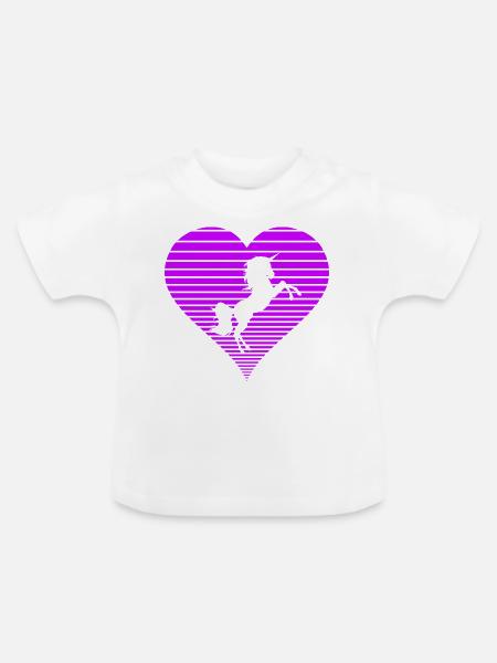 Einhorn - Baby Bio-T-Shirt mit Rundhals - Weiß