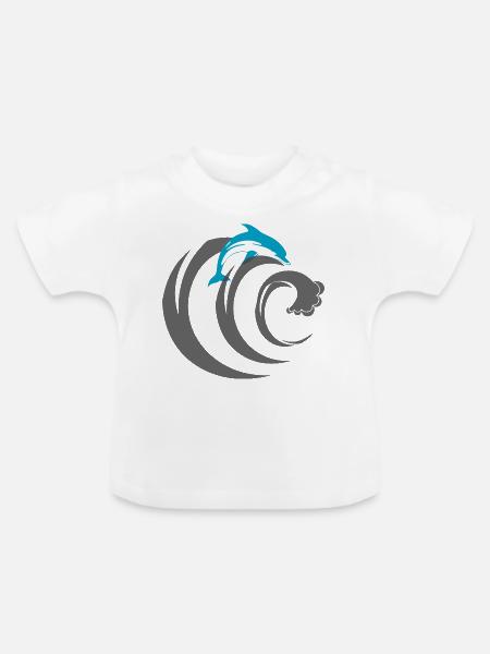 Dolphin Delfin - Baby Bio-T-Shirt mit Rundhals - Weiß