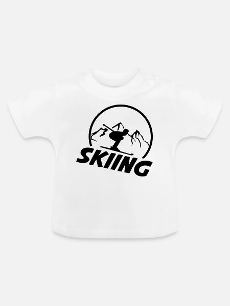 skiing - Baby Bio-T-Shirt mit Rundhals - Weiß