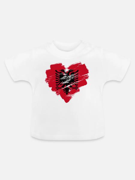 Albanien - Baby Bio-T-Shirt mit Rundhals - Weiß