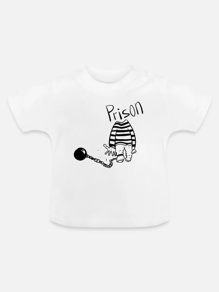 Gefängniss täter - Baby Bio-T-Shirt mit Rundhals - Weiß