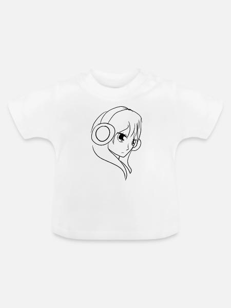 manga anime - Baby Bio-T-Shirt mit Rundhals - Weiß