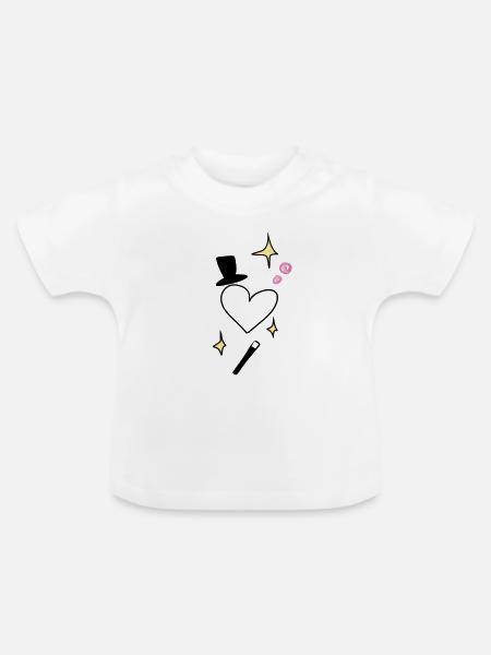 Zauberer herz - Baby Bio-T-Shirt mit Rundhals - Weiß