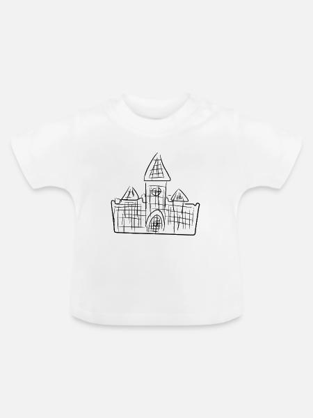 schloss mauern - Baby Bio-T-Shirt mit Rundhals - Weiß
