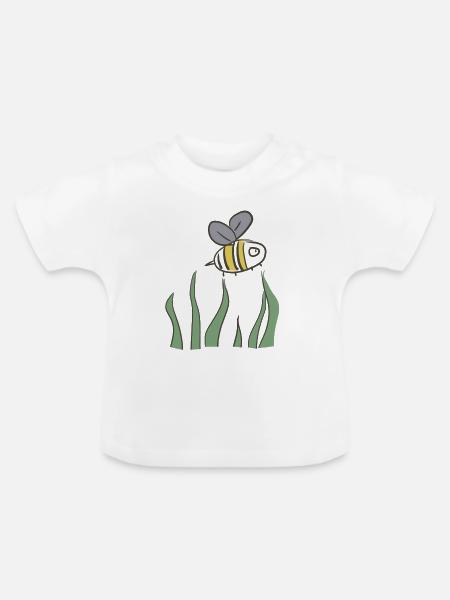 biene umwelt - Baby Bio-T-Shirt mit Rundhals - Weiß