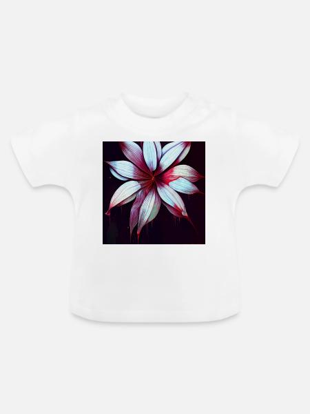 Red Flower - Baby Bio-T-Shirt mit Rundhals - Weiß