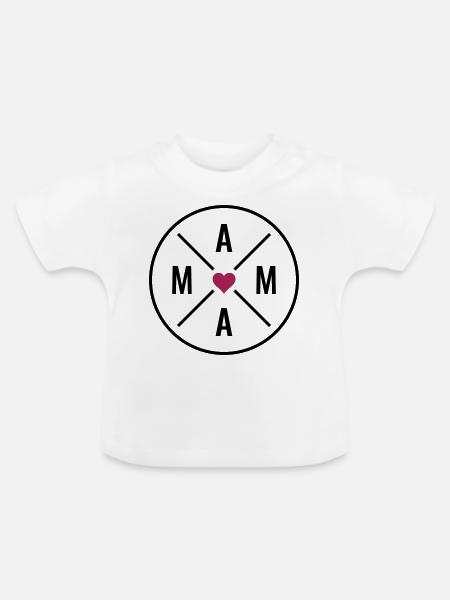 Mutter Herz Muttertag Weihnachten Geburtstag Mama - Baby Bio-T-Shirt mit Rundhals - Weiß