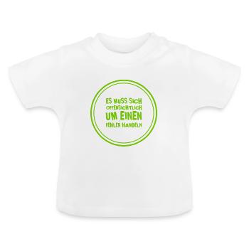 offenkundiger Fehler - Baby Bio-T-Shirt mit Rundhals - Weiß - Vorne