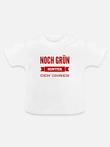 grün hinter den Ohren - Baby Bio-T-Shirt mit Rundhals - Weiß