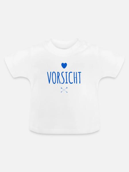 Warnung - Baby Bio-T-Shirt mit Rundhals - Weiß
