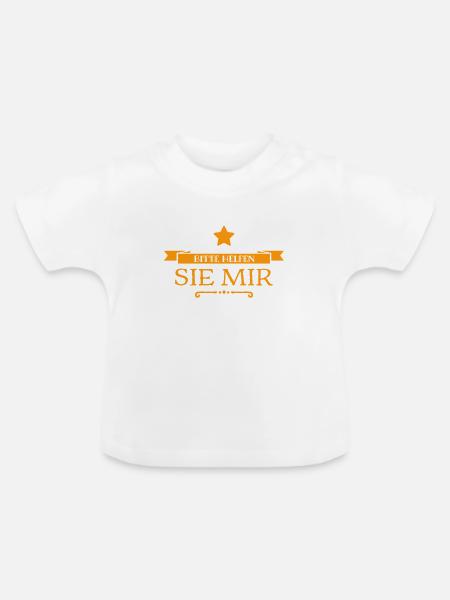 ich kann Hilfe gebrauchen - Baby Bio-T-Shirt mit Rundhals - Weiß